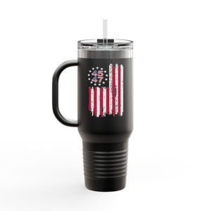 Trump 45-47 Travel Tumbler: Patriotic American Flag Mug, 40oz