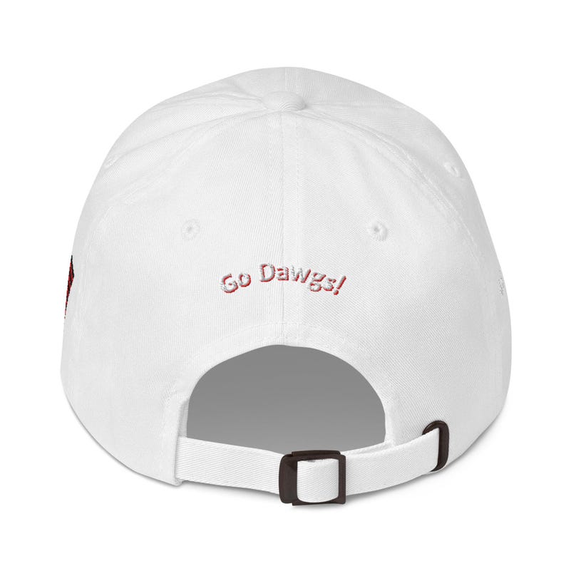 Unisex MAGA Georgia White Hat, MAGA Bulldogs Cap, Trump Georgia Adjustable Hat, Red Black Flag, White Red Dawgs, MAGA Georgia White Text Cap