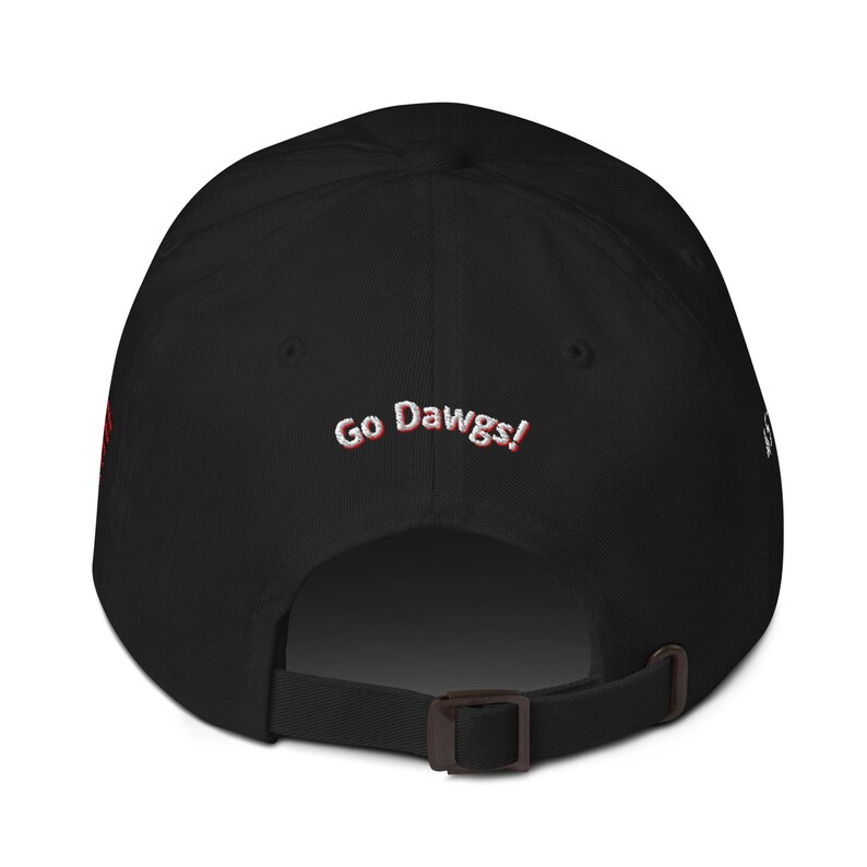 Unisex MAGA Georgia Black Hat, MAGA Bulldogs Cap, Trump Georgia Adjustable Hat, Red Black Flag, White Red Dawgs, MAGA Georgia White Text Cap