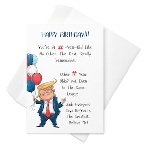 Personalisierte Trumpf Geburtstagskarte, Benutzerdefinierte Geburtstagskarte von Trumpf, Humor Trumpf Karte für Freund, Trumpf Geburtstagsgeschenk für Ihn Sie oder Ihn Version 002