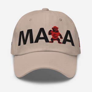 Unisex MAGA Georgia Hat, MAGA Bulldogs Cap, Trump Georgia Adjustable Hat, Trump 45 47 Hat, Red Black Flag, MAGA Georgia Black Text Cap