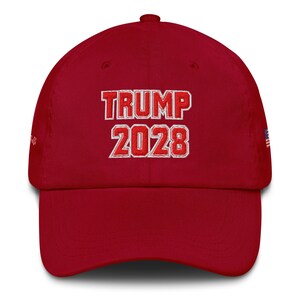 Unisex Retro Trump 2028 USA Flag Hat, Trump 3rd Term Cap, MAGA Trucker Cap, USA Gift, Political Support Hat, Support Trump Cap