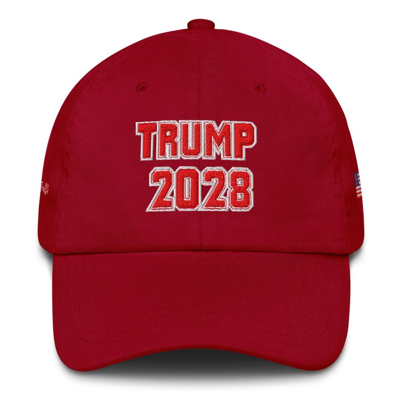 Unisex Retro Trump 2028 USA Flag Hat, Trump 3rd Term Cap, MAGA Trucker Cap, USA Gift, Political Support Hat, Support Trump Cap