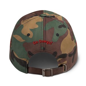 Unisex MAGA Georgia Camo Hat, MAGA Bulldogs Cap, Trump Georgia Adjustable Hat, Red Black Flag, Red Black Dawgs, MAGA Georgia Red Text Cap