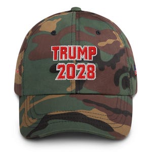 Unisex Retro Trump 2028 USA Flag Hat, Trump 3rd Term Cap, MAGA Trucker Cap, USA Gift, Political Support Hat, Support Trump Cap