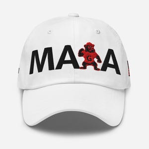 Unisex MAGA Georgia Hat, MAGA Bulldogs Cap, Trump Georgia Adjustable Hat, Trump 45 47 Hat, Red Black Flag, MAGA Georgia Black Text Cap