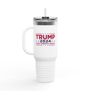 Trump 2024 Travel Tumbler 40oz: Patriotic American Flag Mug