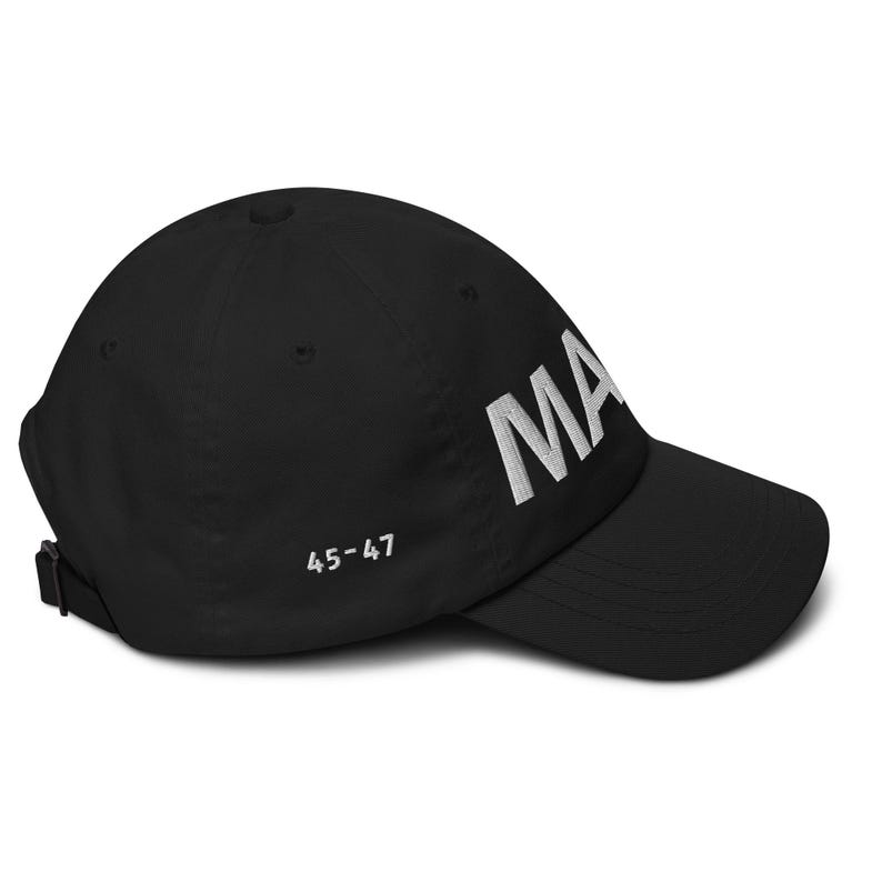Unisex MAGA Georgia Black Hat, MAGA Bulldogs Cap, Trump Georgia Adjustable Hat, Red Black Flag, White Red Dawgs, MAGA Georgia White Text Cap
