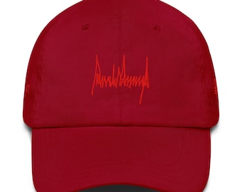 Red Trump Signature Hat: MAGA Republican Cap