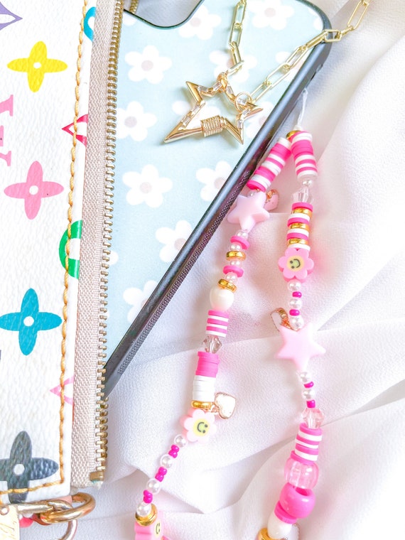 Preppy Aesthetic Phone Charm Hot Pink 