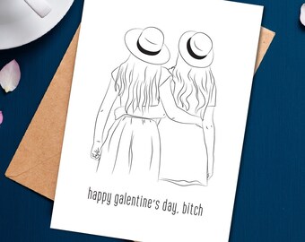 Two Sizes, Printable Card, Instant Download, Valentine's Day Card, Anniversary, Galentines Day, Soulmate, Card for Best Friend, BFF, Besties