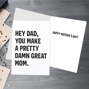 Moederdagkaart, voor papa, moederdagkaart, kaart voor papa, beste papa, 5x7 kaart, Hey papa, dubbele plicht papa, afdrukbaar, Instant Download