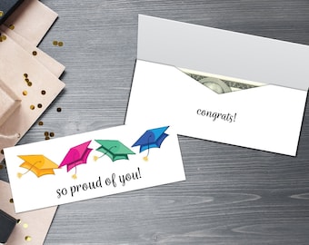 Class of 2025, Money Holder Card, Congrats Grad, Print at Home, Digital Download, Hats Off to You, High School Grad, College Grad
