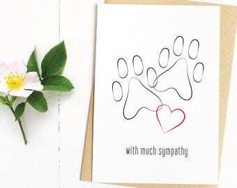 Two Sizes, Printable Card, Instant Download, Thinking of You, Card for Grief, Pet Sympathy, Sorry for Your Loss, Bereavement, Pet Loss Card