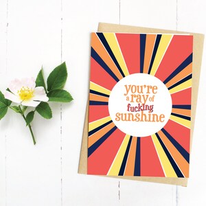 Rayo de maldito sol, tarjeta para todas las ocasiones, descarga instantánea, imprimir en casa, cumpleaños, día de la madre, pensando en ti, sólo porque sí, descarado