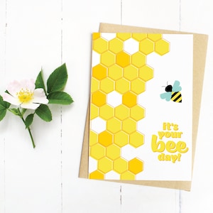 Carte imprimable, Téléchargement instantané, Joyeux anniversaire, De nous, Carte d'anniversaire, C'est votre anniversaire, Carte d'abeille, HBD, Carte de jour d'abeille, Carte de nid d'abeille