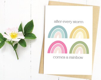 After Every Storm, Comes a Rainbow, Baby Shower Card, New Baby Card, Rainbow Baby, Print at Home, Digital Download, It's a Boy, It's a Girl