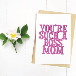 Afdrukbare kaart, direct downloaden, promotiekaart, je bent een baas-moeder, kaart voor moeder, schertskaarten, brutale kaarten, baas-bitch, Grad Mom-kaart