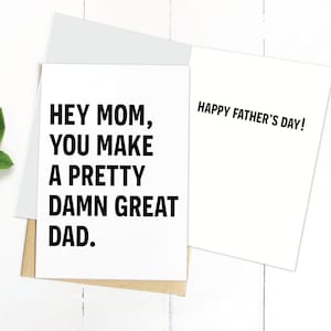 Father's Day Card for Mom, Printable Card, Instant Download, Two Sizes, Father's Day Gift, Single Mom Card, Double Parent, Mom Dad Card