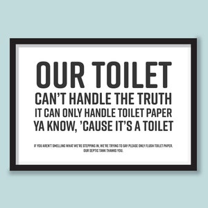 Printable Insert, Instant Download, Septic Tank Sign, Bathroom Decor, Toilet Paper Only, Sensitive Plumbing, Funny Sign, Septic System