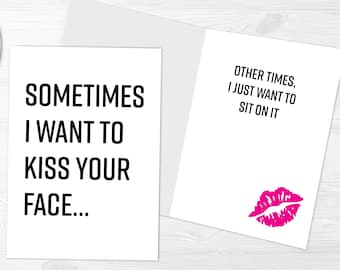 Sit On Your Face, Cheeky, Inappropriate, Funny, Anniversary, Valentines Day, For Him, For Her, For Them, Printable Card, Instant Download