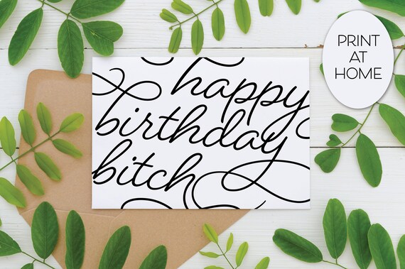 Printable Card Instant Download Happy Birthday Card Happy | Etsy