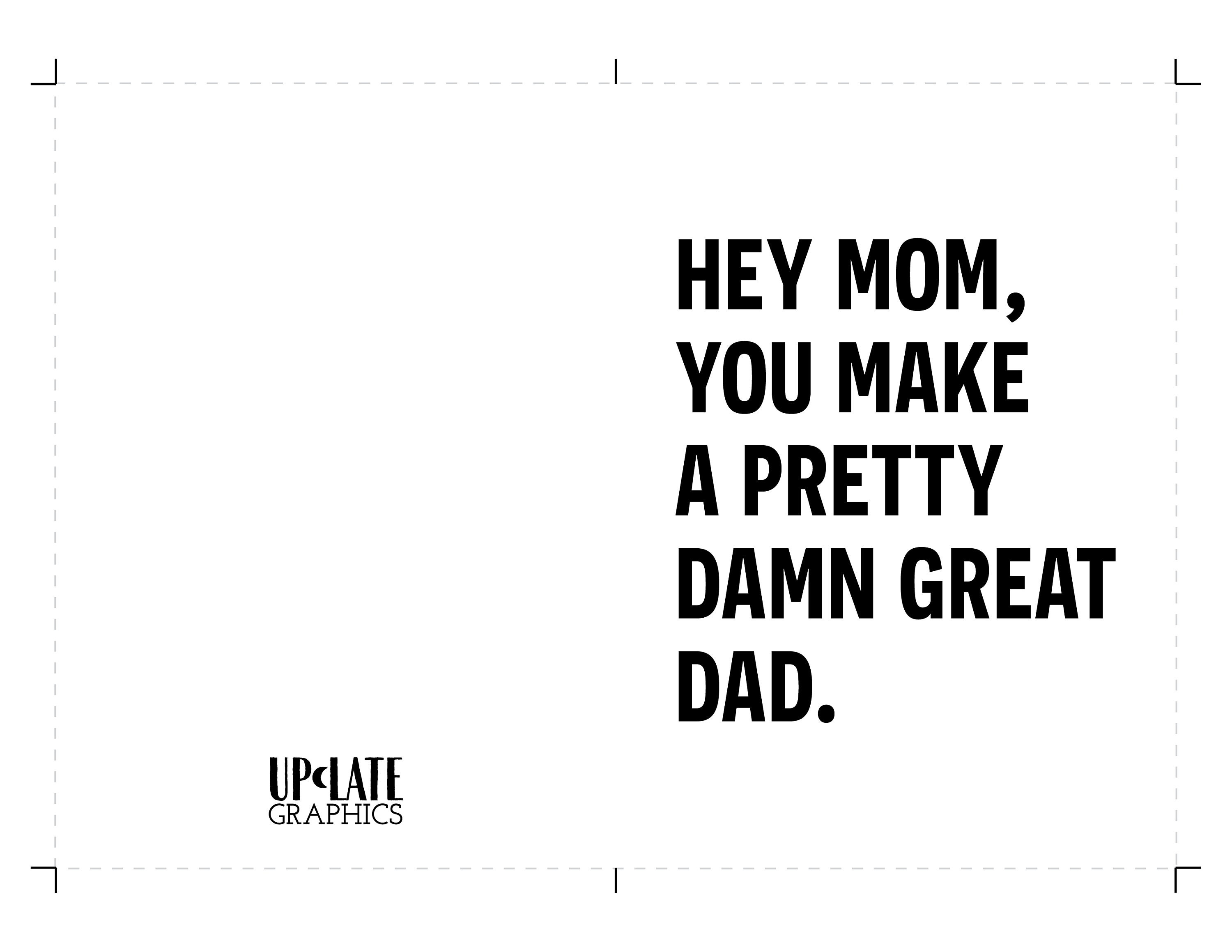 Father's Day Card for Mom, Printable Card, Instant Download, Two Sizes ...