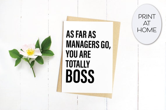 Two Sizes Happy National Boss Day Printable Card Instant | Etsy