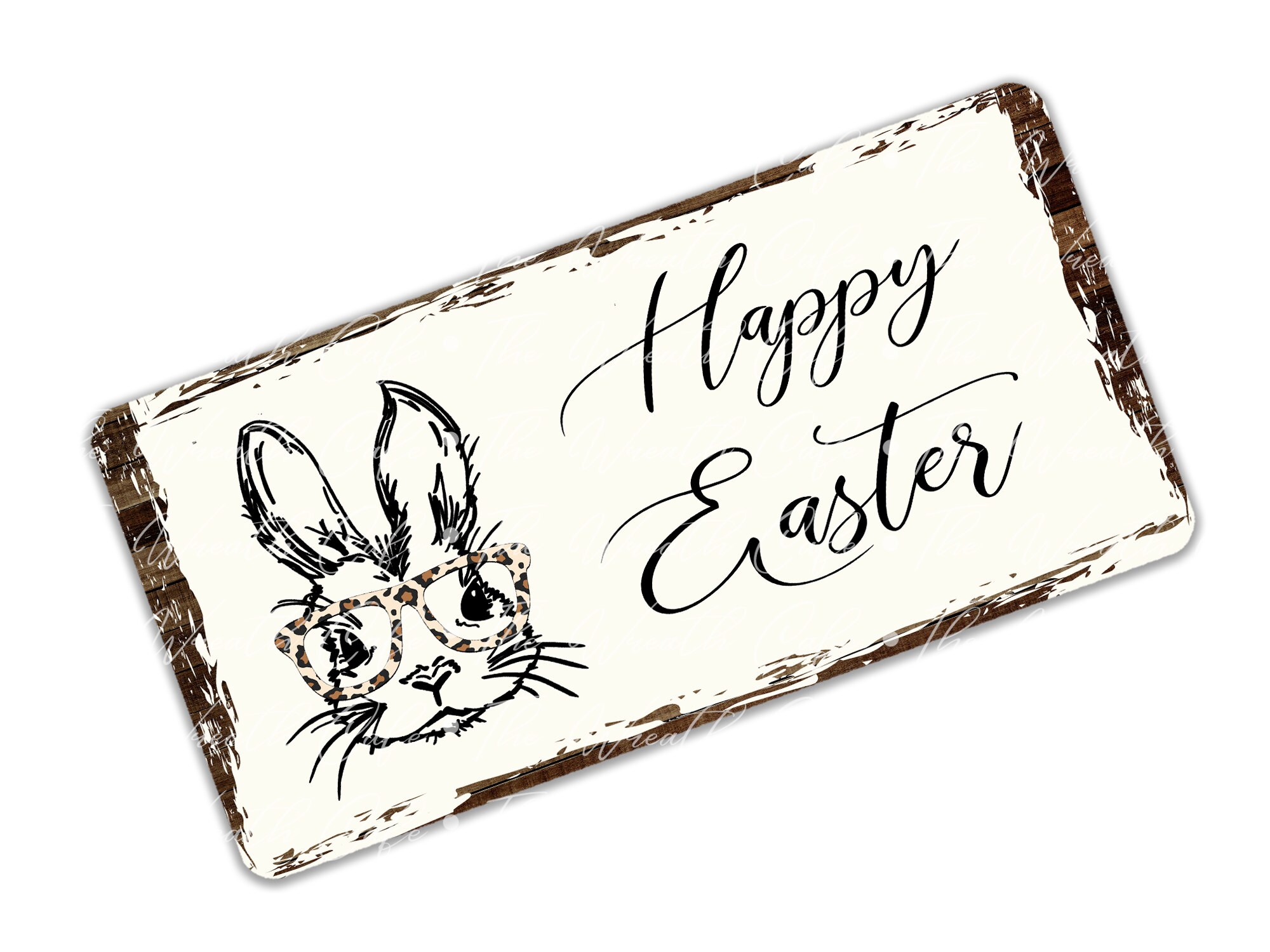 Happy Easter Sign Easter Bunny Sign Spring wreath sign