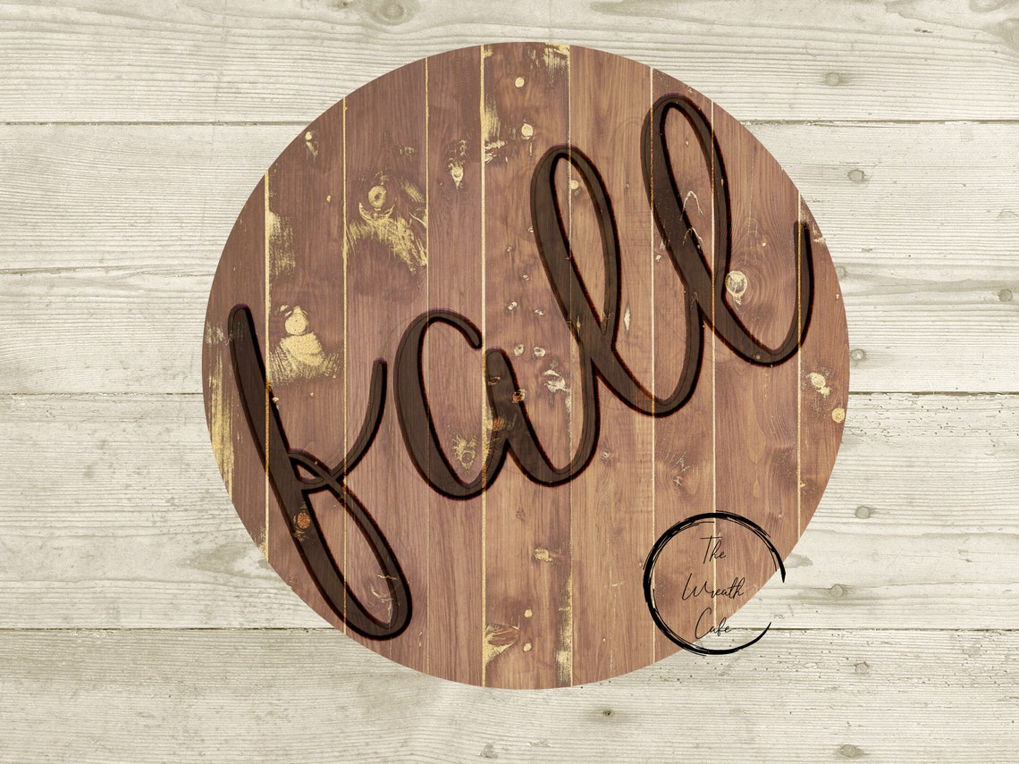 Rustic Fall Sign Round Metal Wreath Sign Fall Wreath Sign Etsy