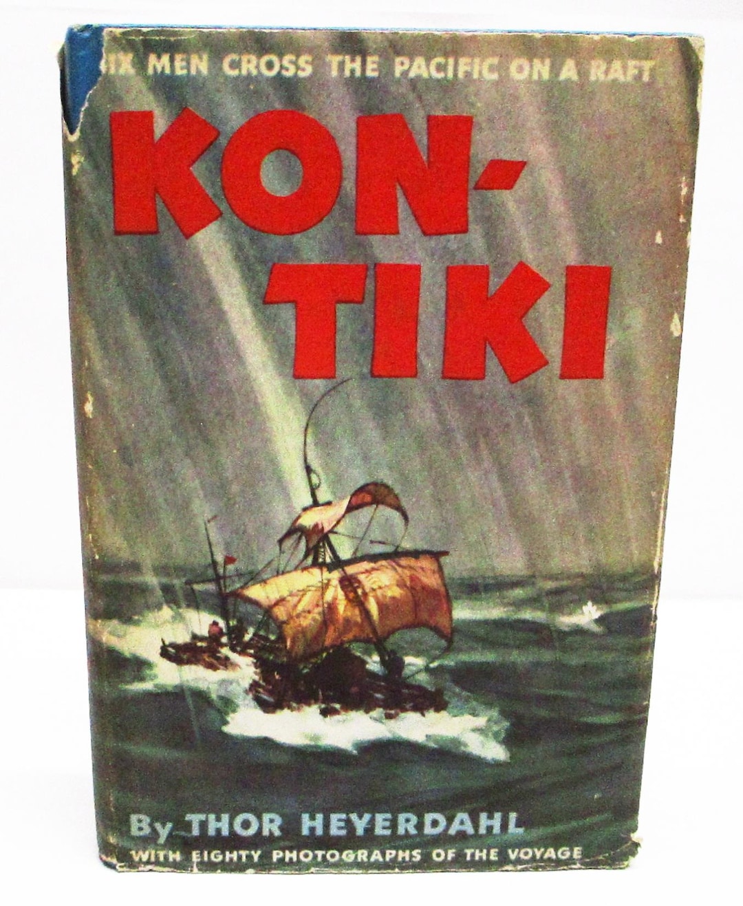 Thor Heyerdahl's Kon-Tiki raft on the ocean