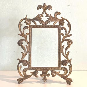 Vintage Ornate Brass Tabletop Photo Frame - 12x8 in