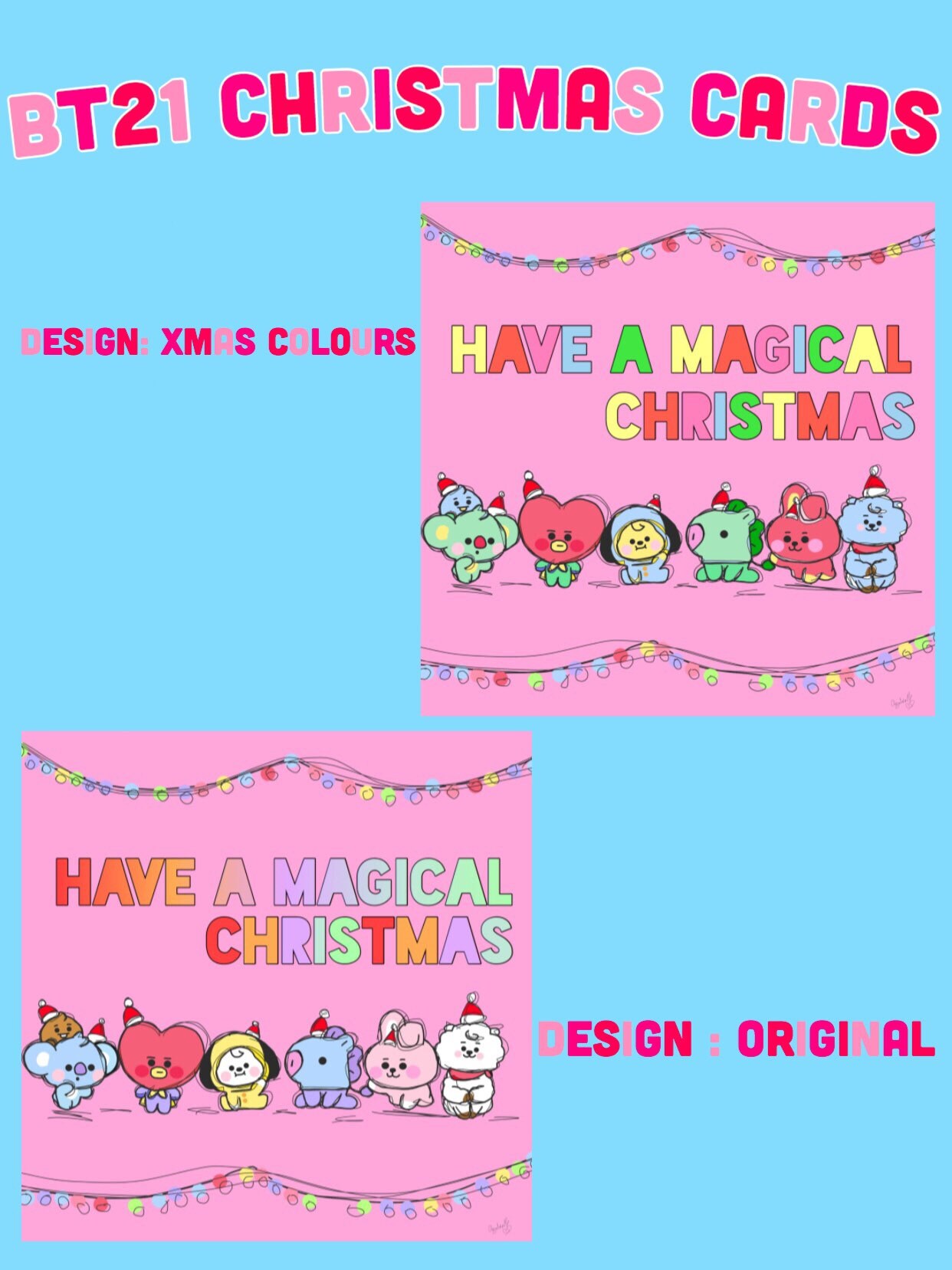 BTS BT21 Christmas Card Etsy UK