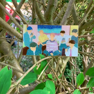 BTS Bangtan pin boy with luv BWL ot7 soft enamel pin with epoxy coating