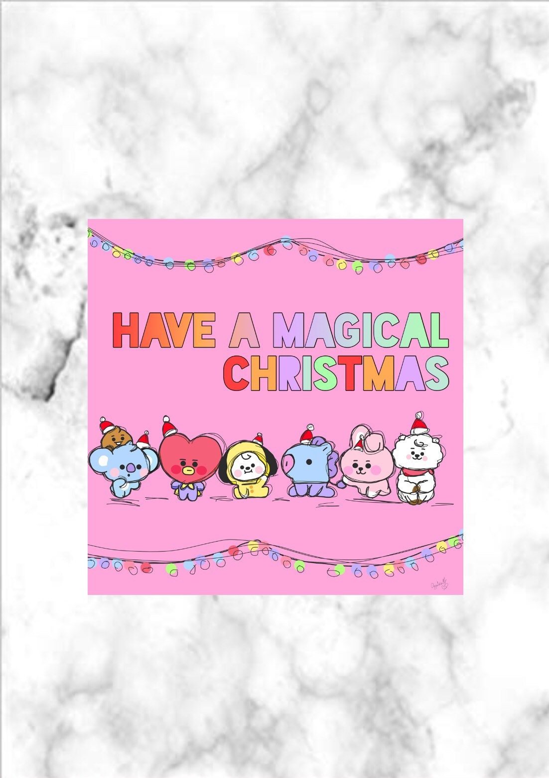 BTS BT21 Christmas Card Etsy UK