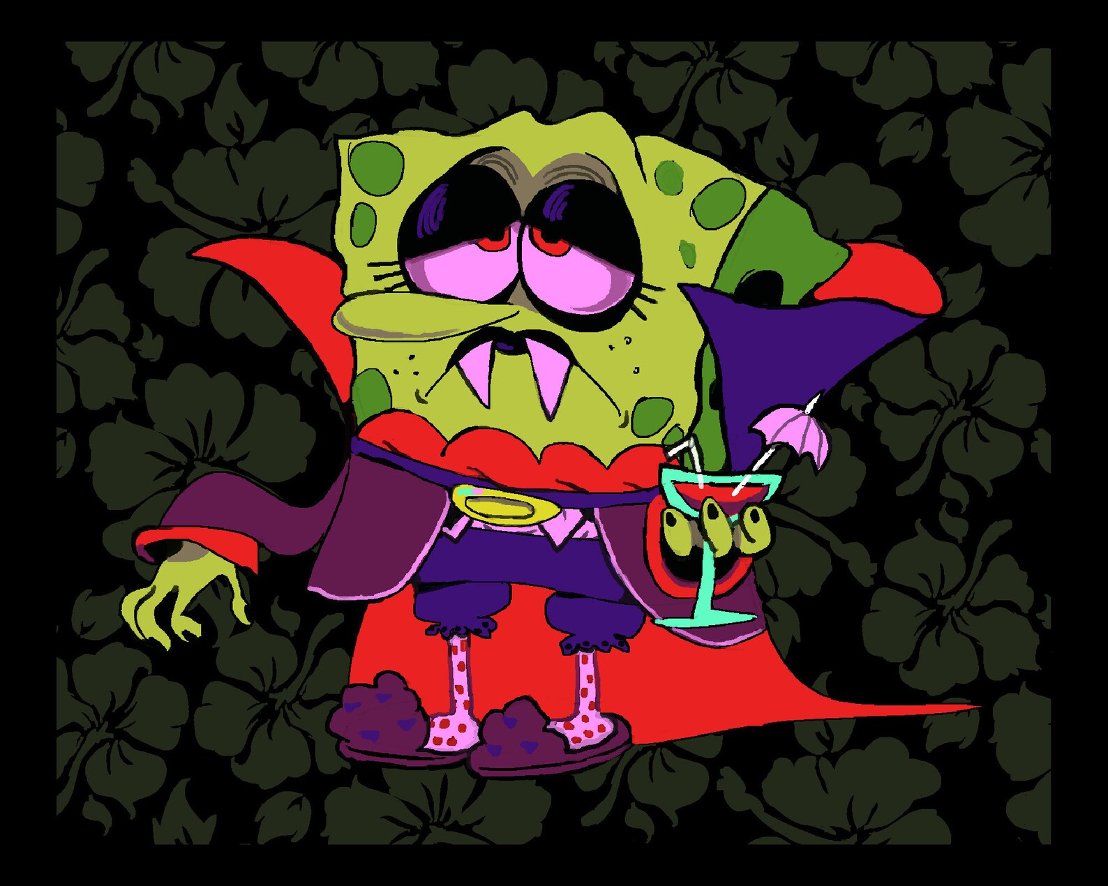 VAMPIRE SPONGEBOB Original Artist Print Etsy