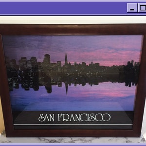 Gerahmter Druck der Skyline von San Francisco [1980er Jahre]