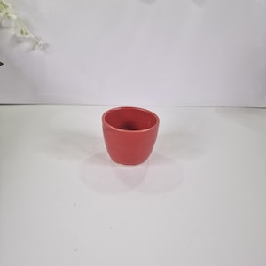Chilli Red Ceramic Tumbler: Handmade Stoneware Beaker, 250ml