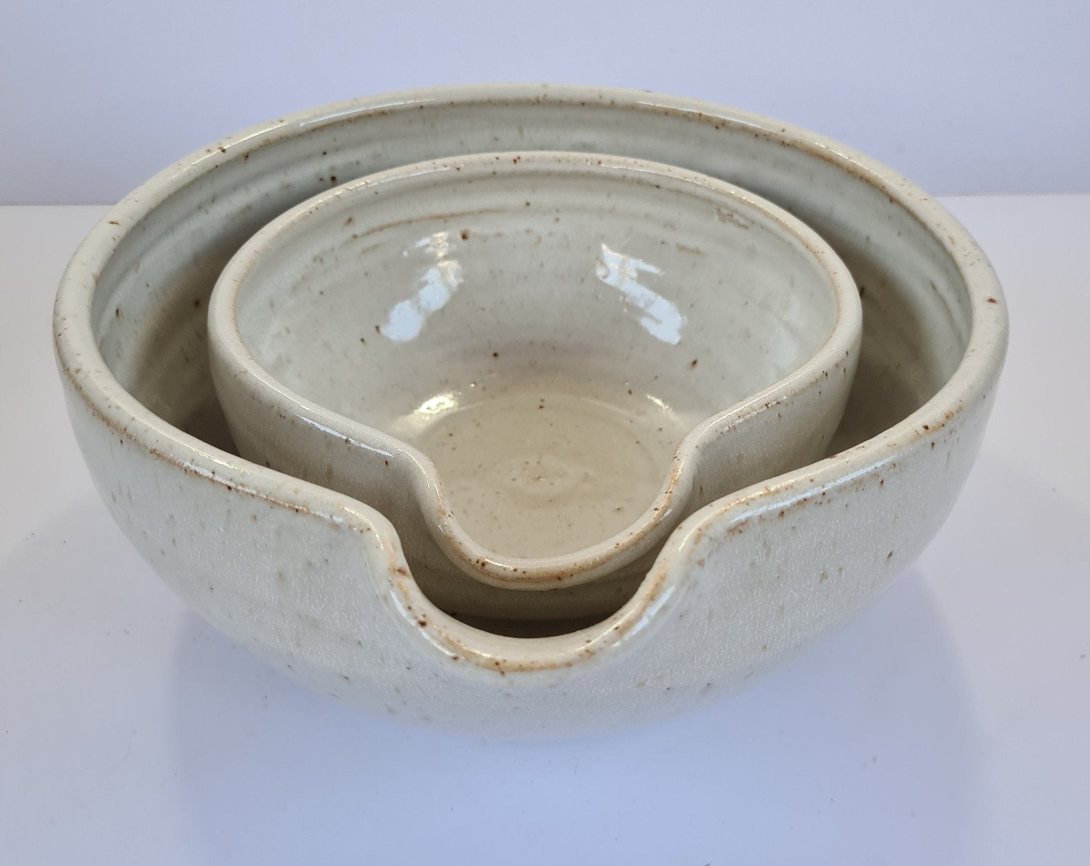 Rustic stoneware mixing bowl set set of kitchen nesting bowls Etsy