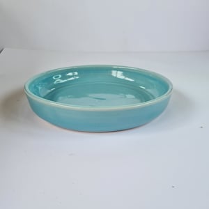 Sky blue ceramic dinnerware coupe plate, light blue coupe pasta bowl, tableware lunch bowl,