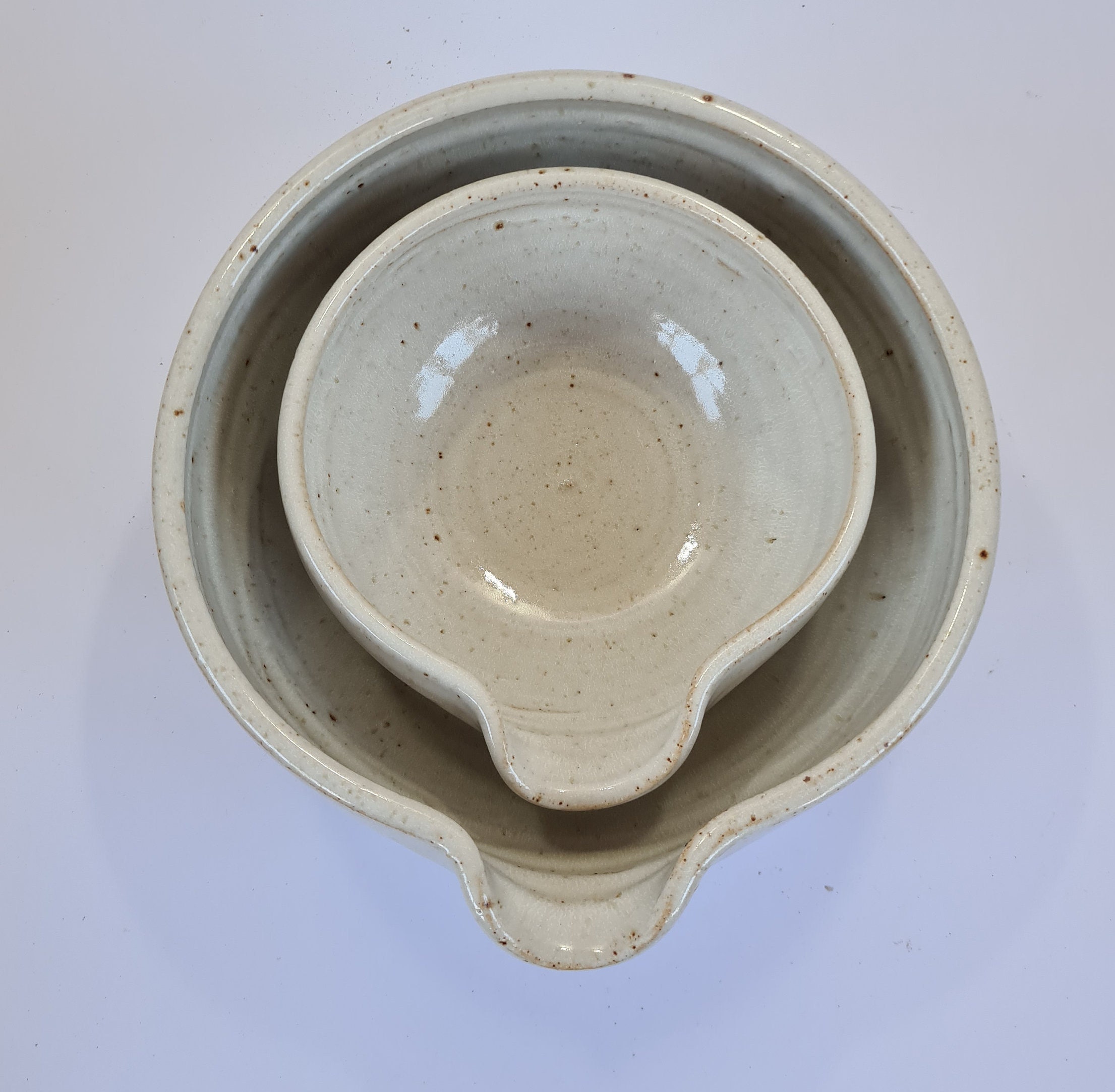 Rustic stoneware mixing bowl set set of kitchen nesting bowls Etsy