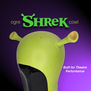 Ogre Ear Bald Cap Shrek Cowl, Durable Flexible LATEX, Junior - Adult Size, cosplay, halloween