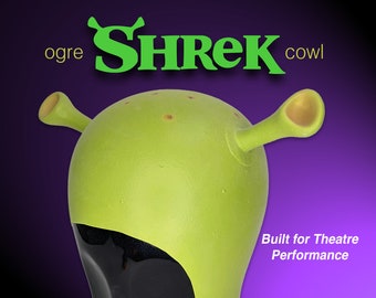 Ogre Ear Bald Cap Shrek Cowl, Durable Flexible LATEX, Junior - Adult Size, cosplay, halloween