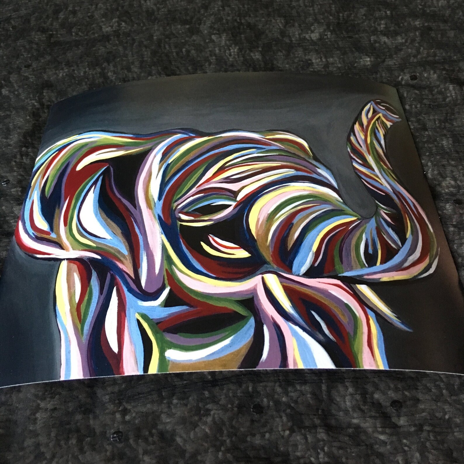 Elephant Wall art Art print Abstract Art Baby Animal Art | Etsy