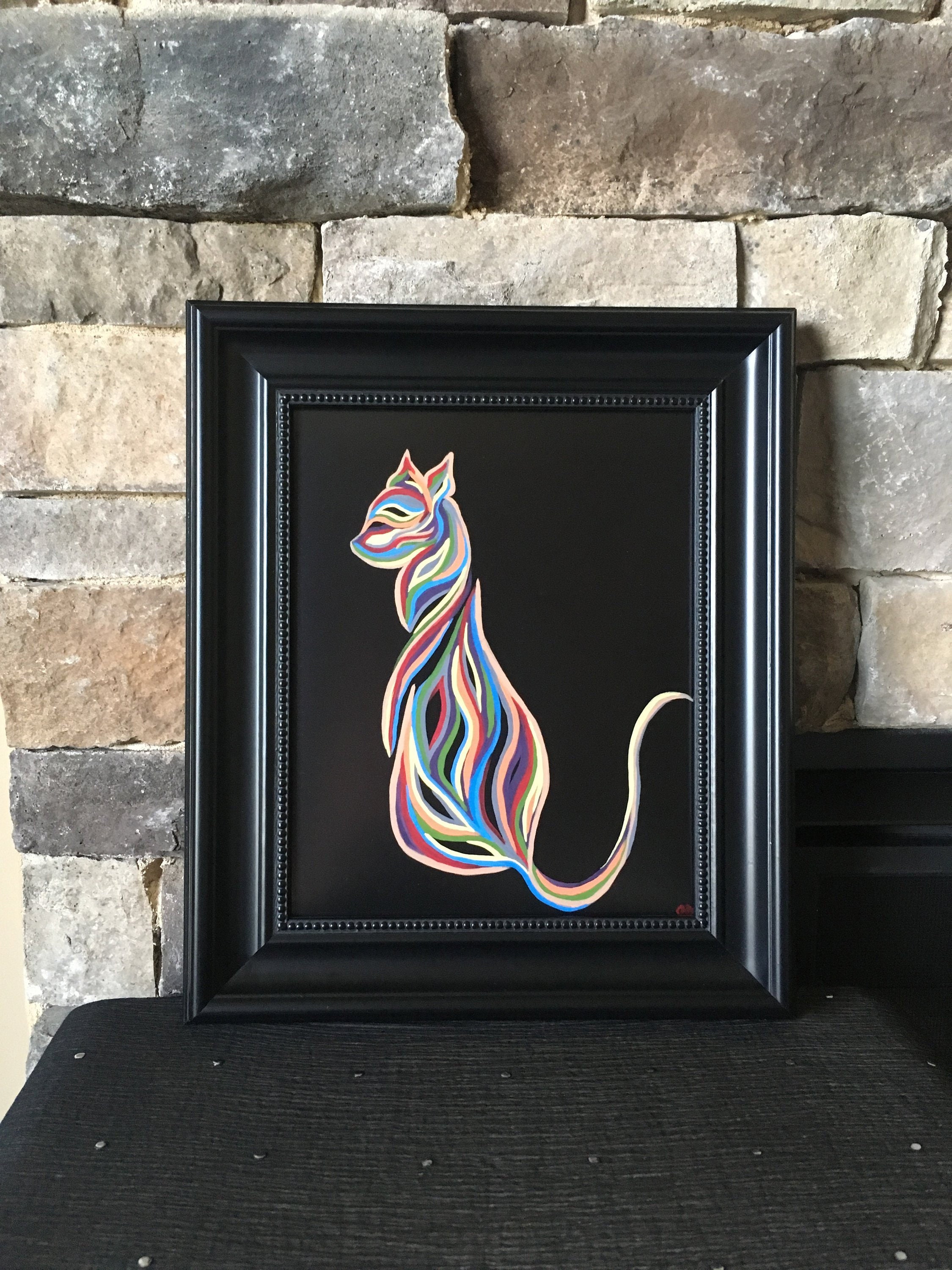 Cat Abstract Art Wall Art Wall Decor Cat lover gift gift Etsy