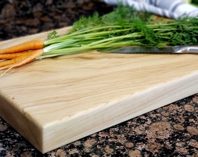 Solid Butcher Block Made From 1 Piece of Poplar Hardwood Cutting Board