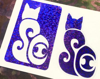 2 Sticker Set: The SCIkedelic Cat Incident | Glitter Kitty Edition | Waterproof String Cheese Decals