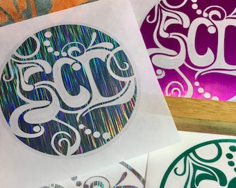 The SCIkedelic Logo Incident | Handmade Holographic String Cheese Decal (Single)