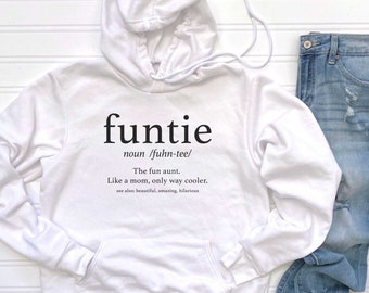 Funtie The Fun Aunt - Super Soft T-Shirt | Cute Aunt Gift, New Aunt Shirt, Gift For Sister, Sister T-Shirt, Aunt And Niece, Aunt Mothers Day