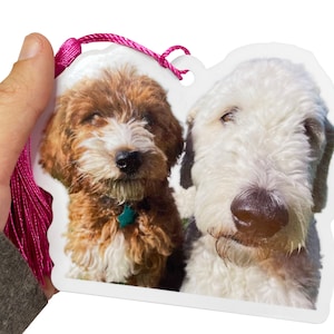 Custom Dog Cut Out Photo Bookmarks Personalized Pet Gift for Dog Lovers, Dog Owner Present, Pet Memorial Keepsake 2 Dogs